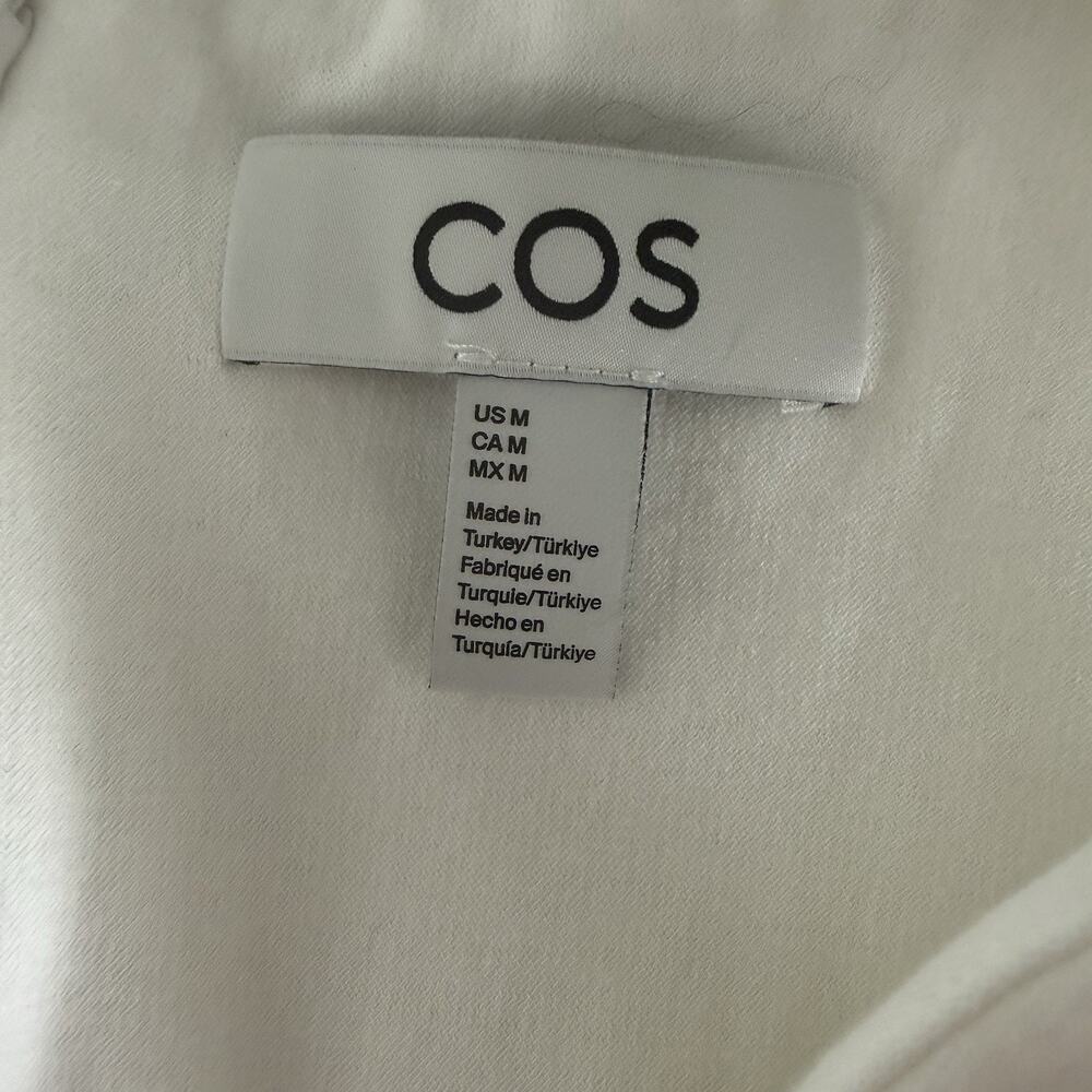 COS Gathered Asymmetric White Midi Dress M - Picture 13 of 13
